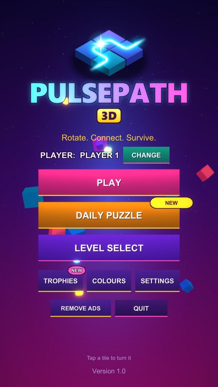 The PulsePath 3D main menu